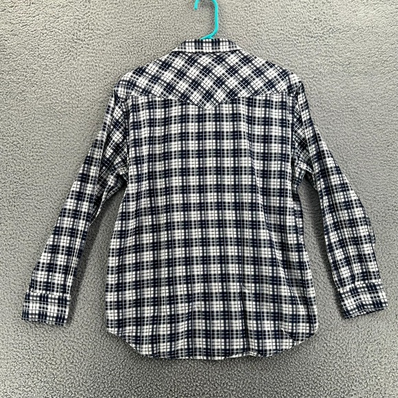 LUCKY BRAND Shirt Womens Medium Windowpane Plaid Flannel Casual Button Up Ladies - Picture 3 of 16